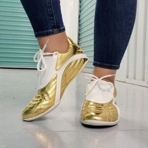 Women's Gold Low Top Sneakers